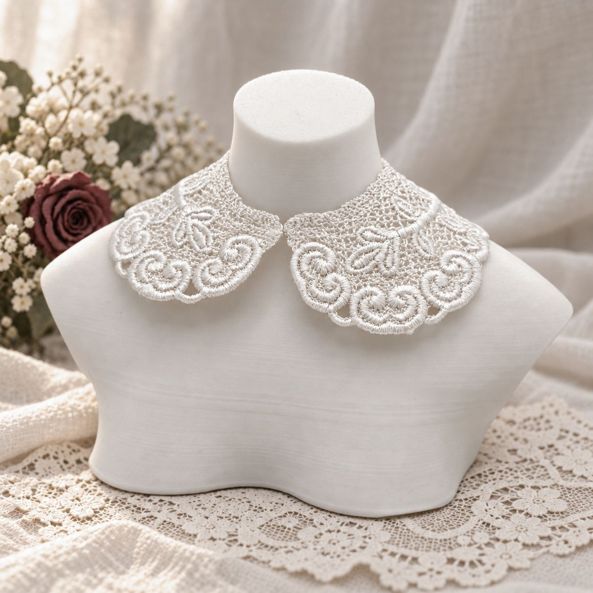 Machine Embroidered Lace Collars for Dolls