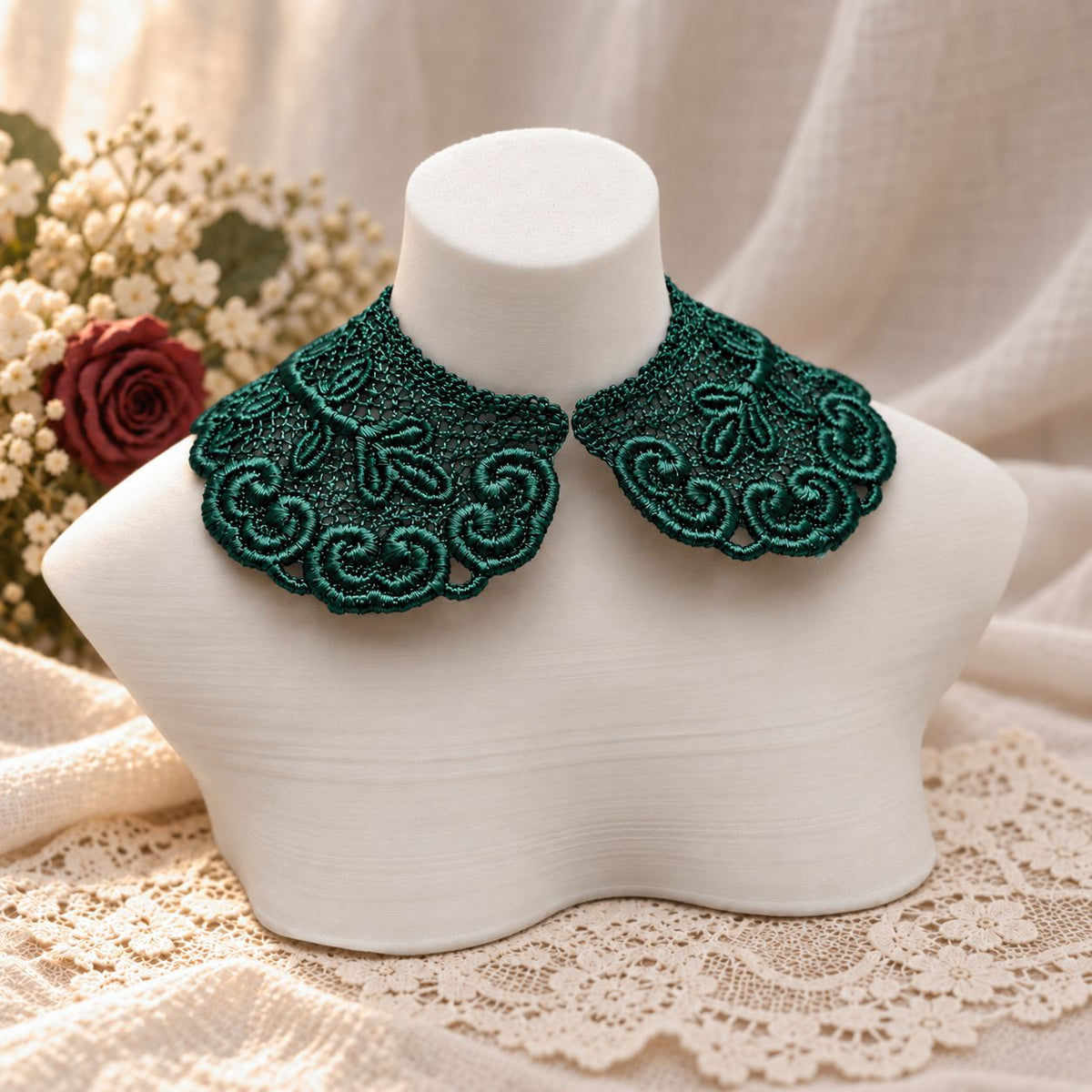 Machine Embroidered Lace Collars for Dolls