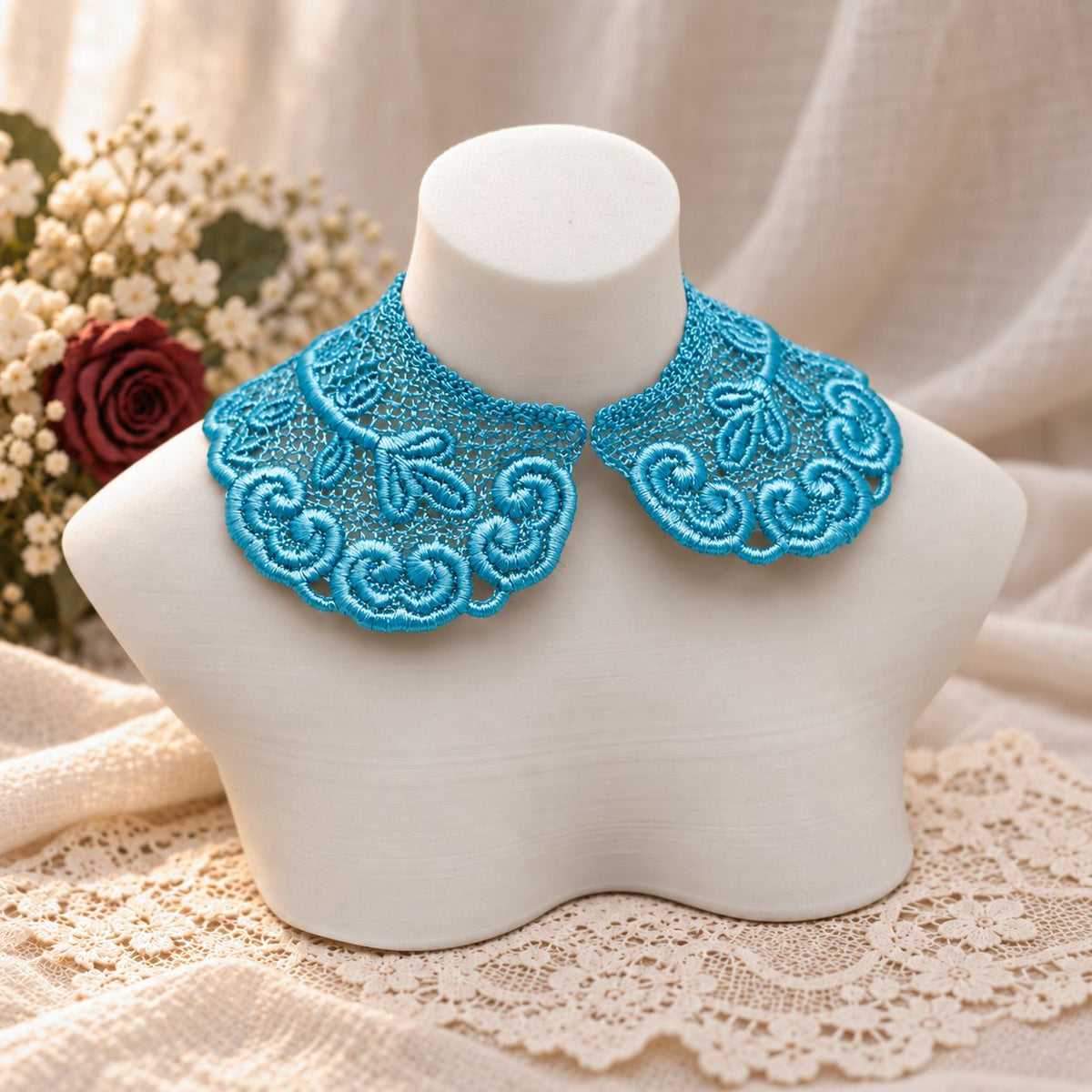 Machine Embroidered Lace Collars for Dolls
