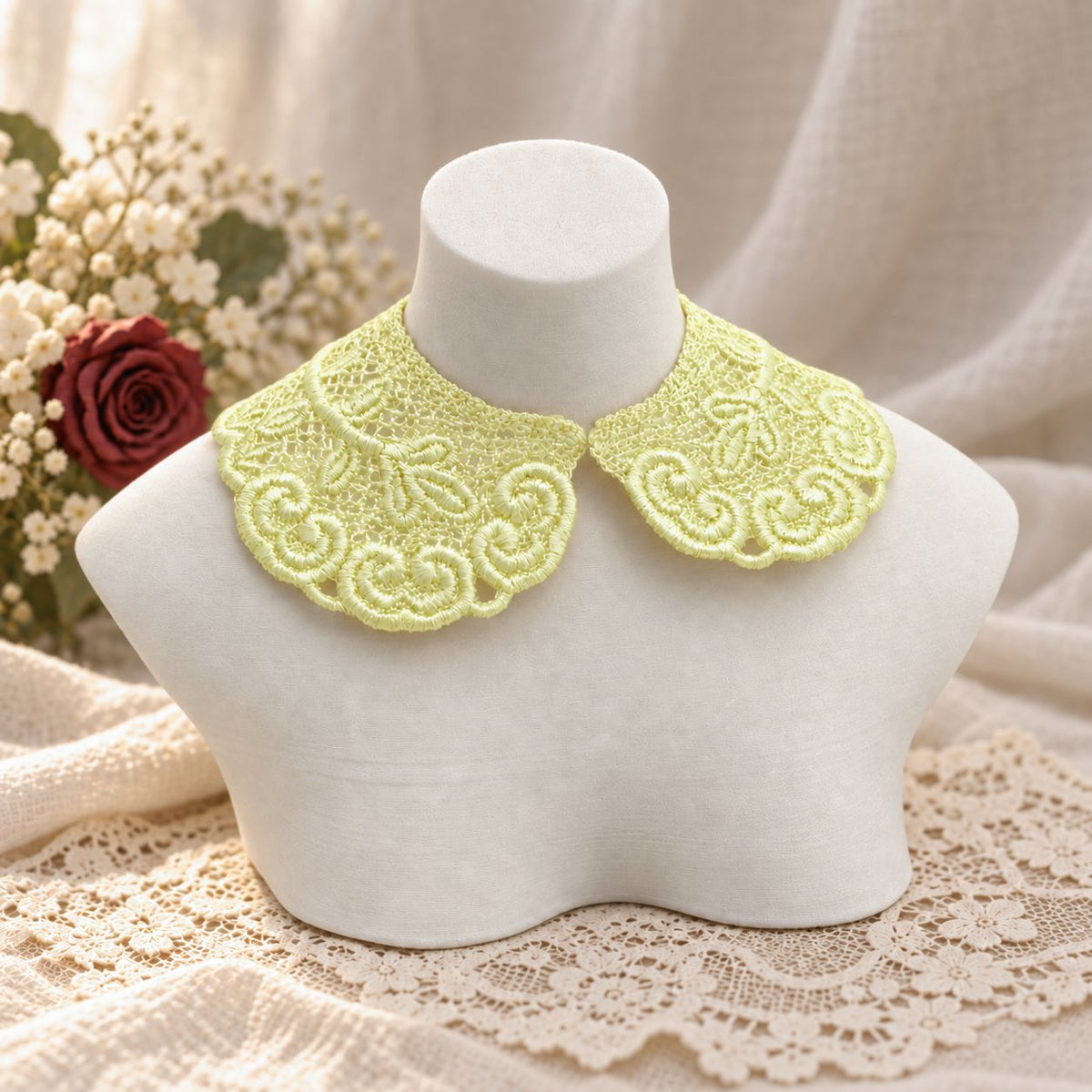 Machine Embroidered Lace Collars for Dolls