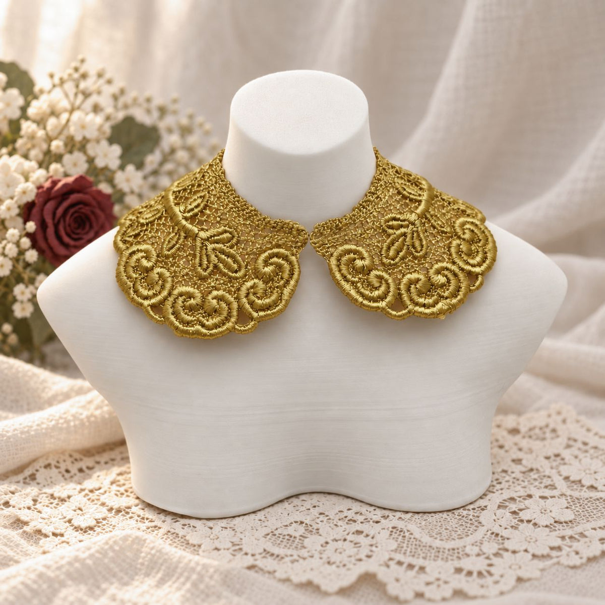 Machine Embroidered Lace Collars for Dolls