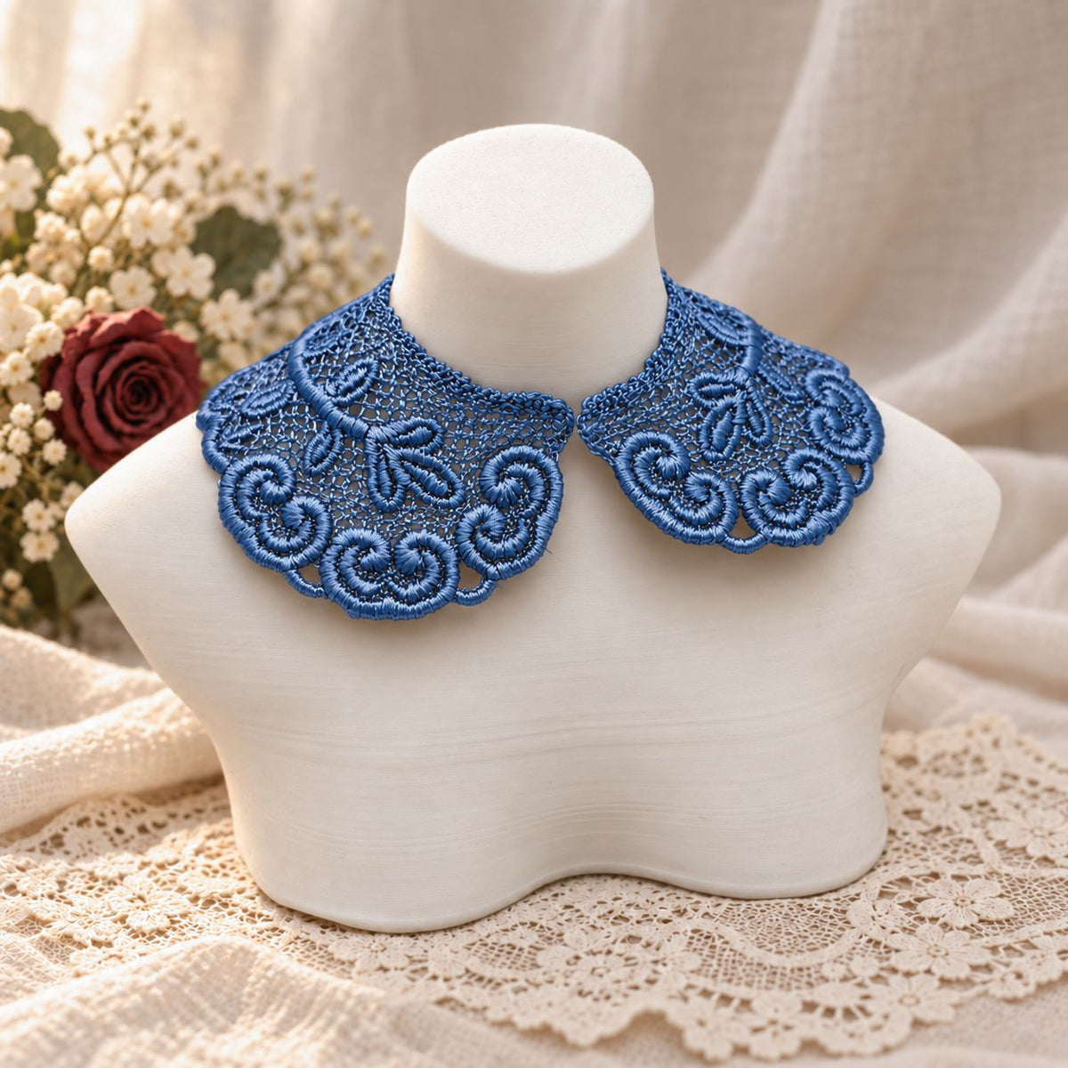 Machine Embroidered Lace Collars for Dolls