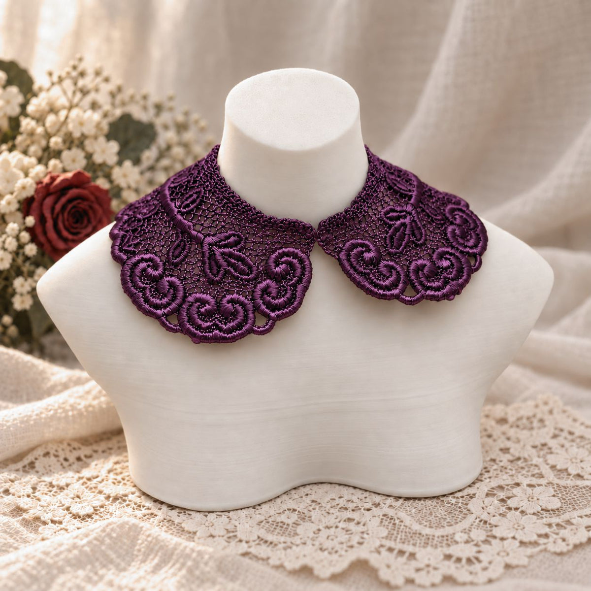 Machine Embroidered Lace Collars for Dolls