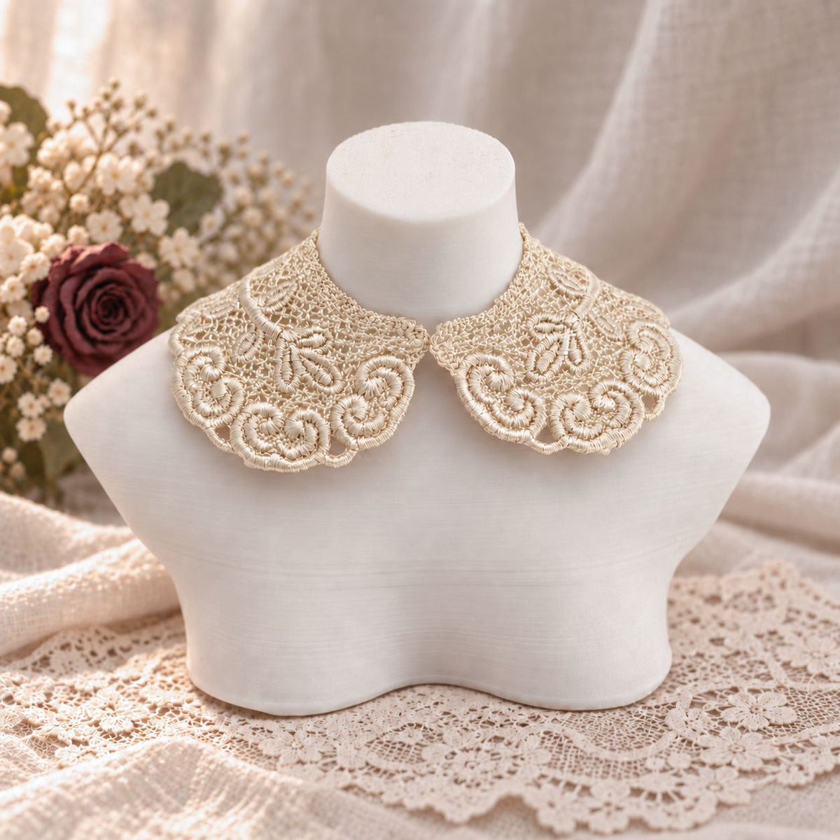 Machine Embroidered Lace Collars for Dolls