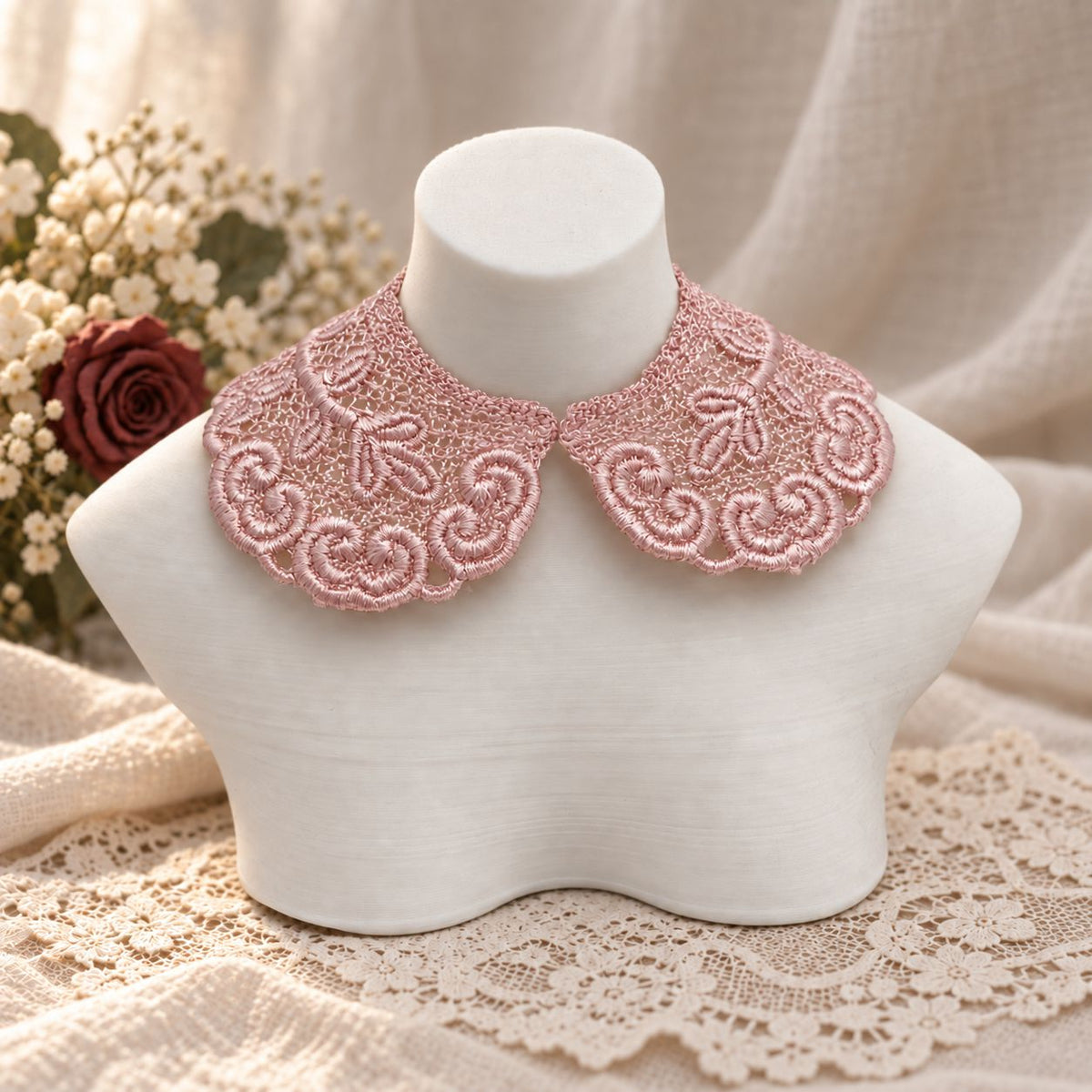 Machine Embroidered Lace Collars for Dolls