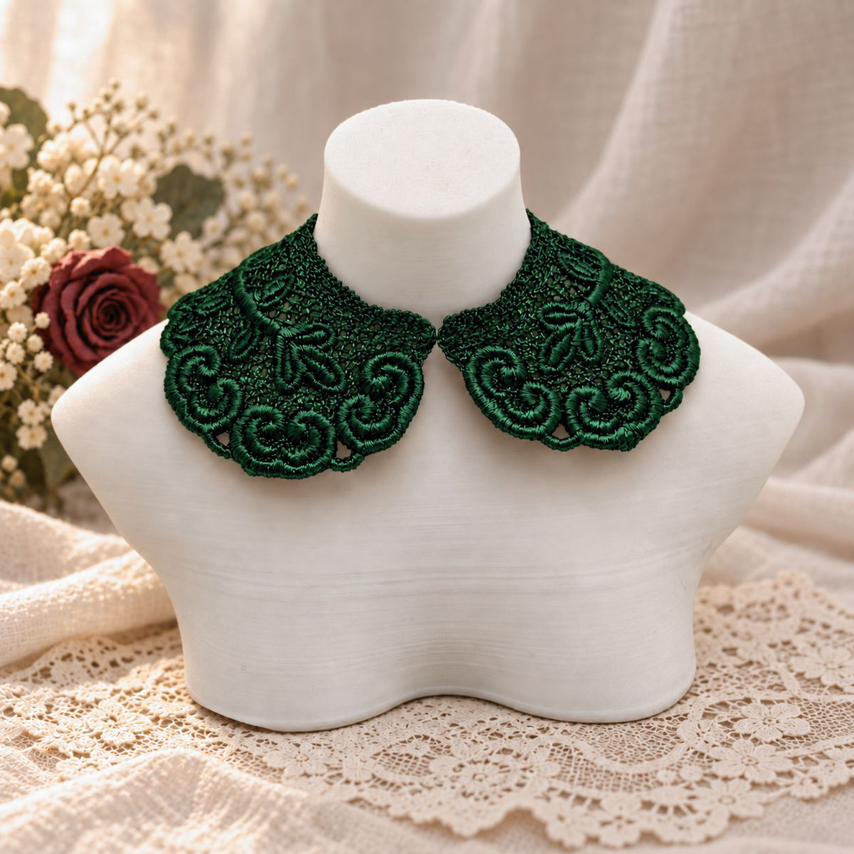 Machine Embroidered Lace Collars for Dolls