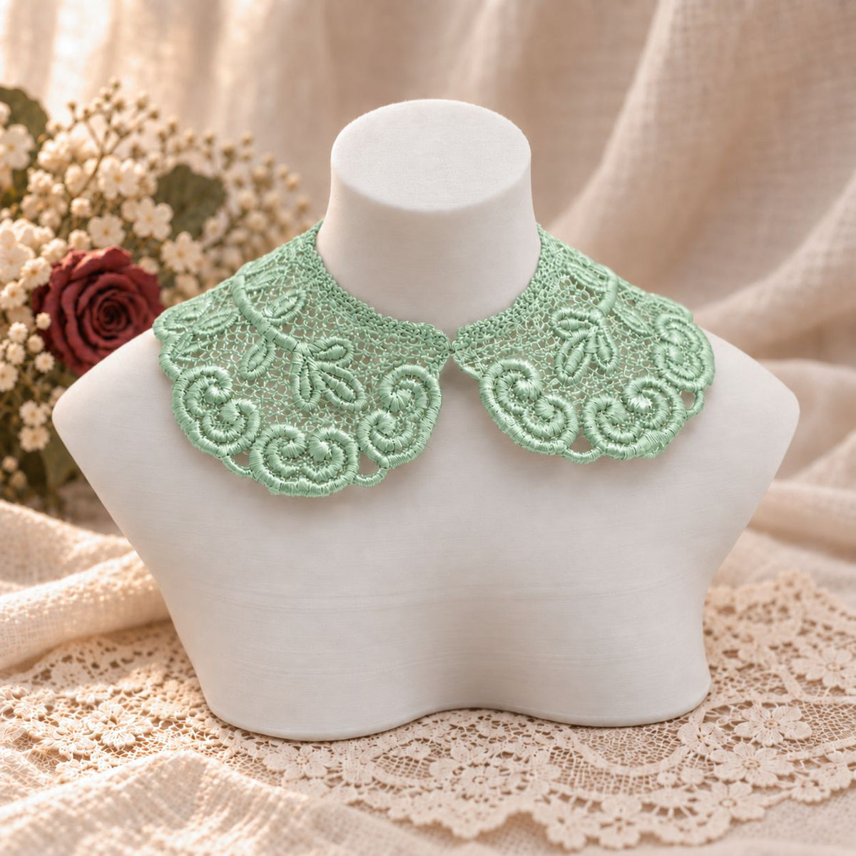 Machine Embroidered Lace Collars for Dolls