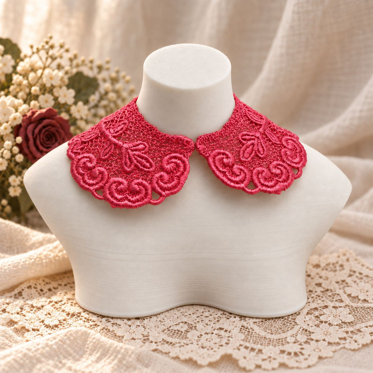 Machine Embroidered Lace Collars for Dolls