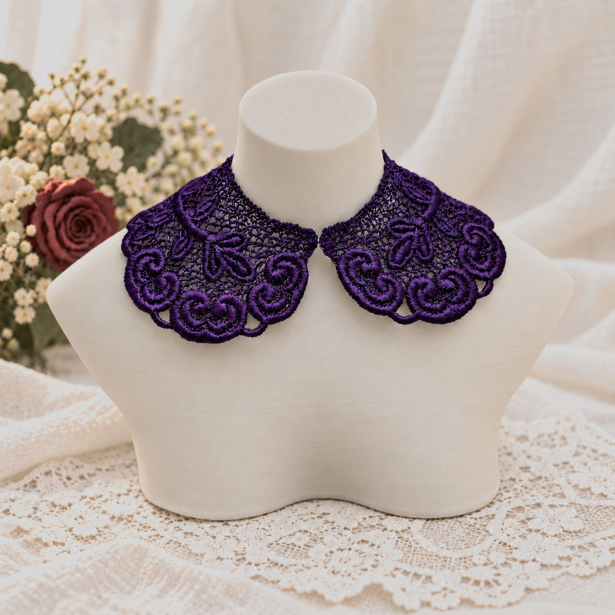 Machine Embroidered Lace Collars for Dolls