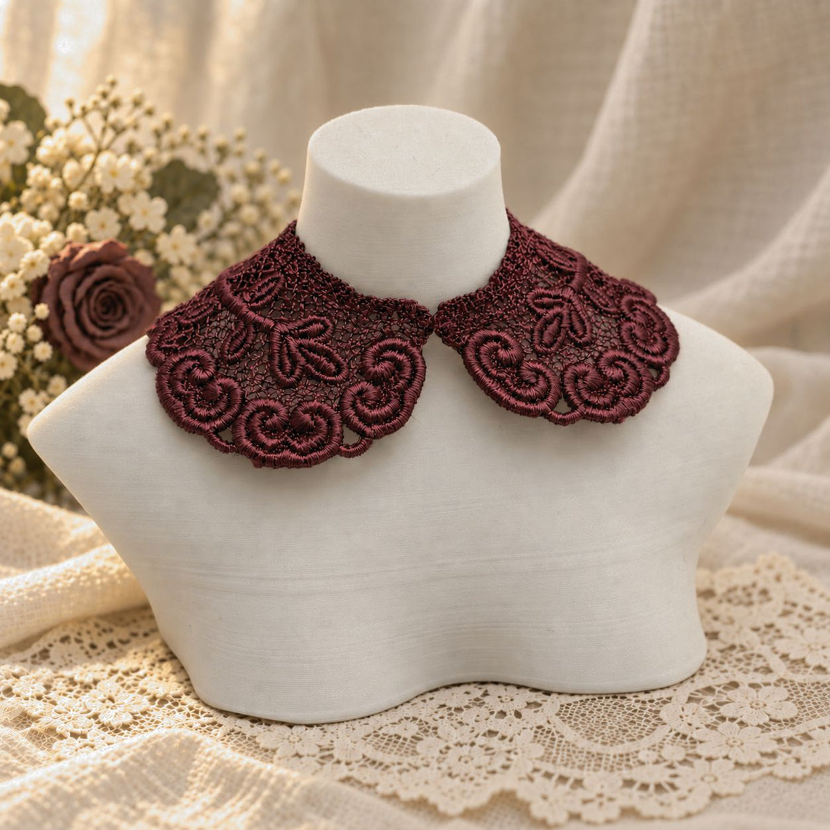Machine Embroidered Lace Collars for Dolls