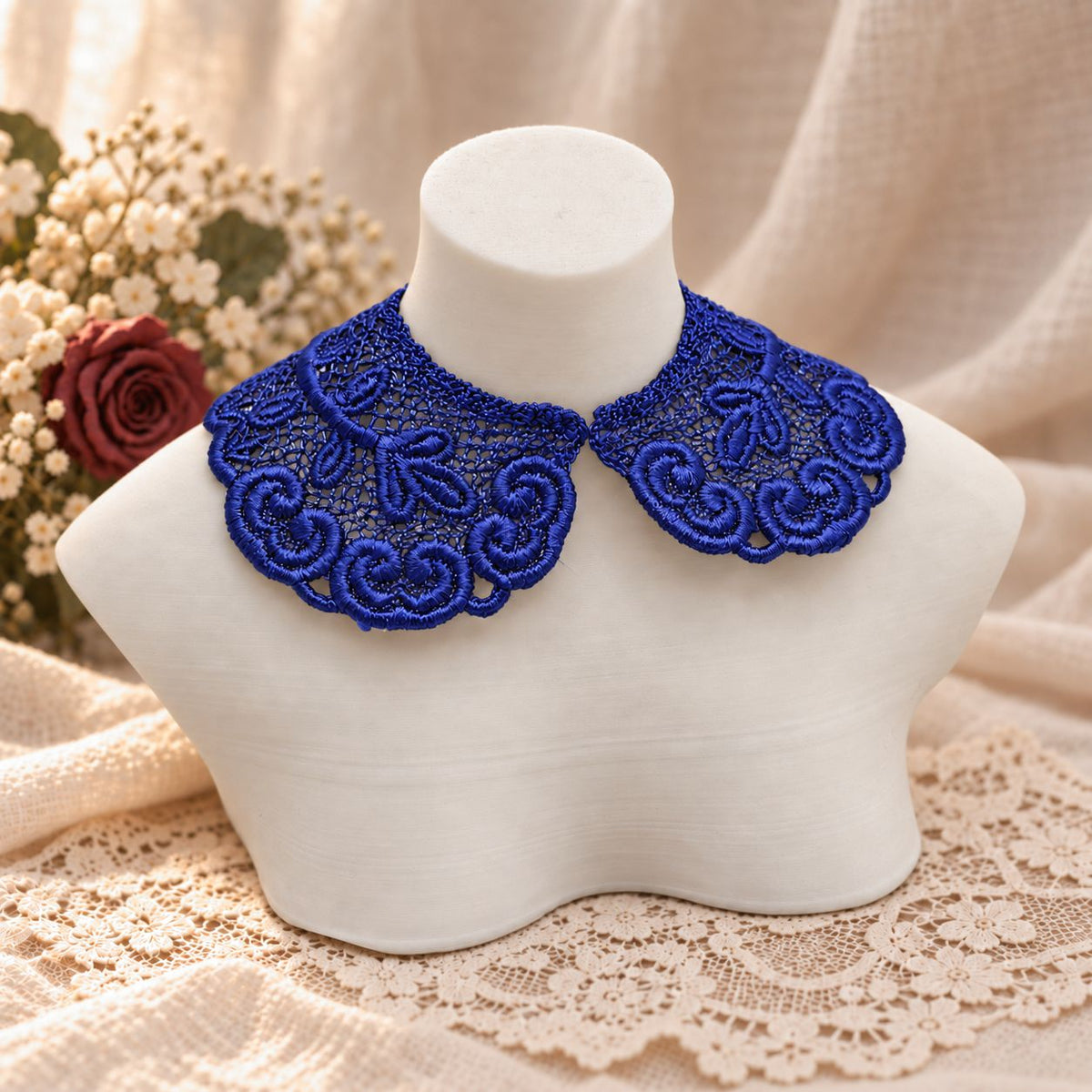 Machine Embroidered Lace Collars for Dolls