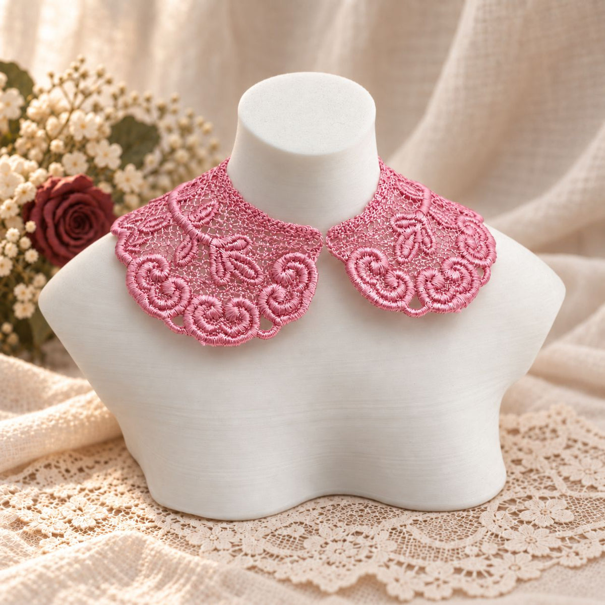 Machine Embroidered Lace Collars for Dolls