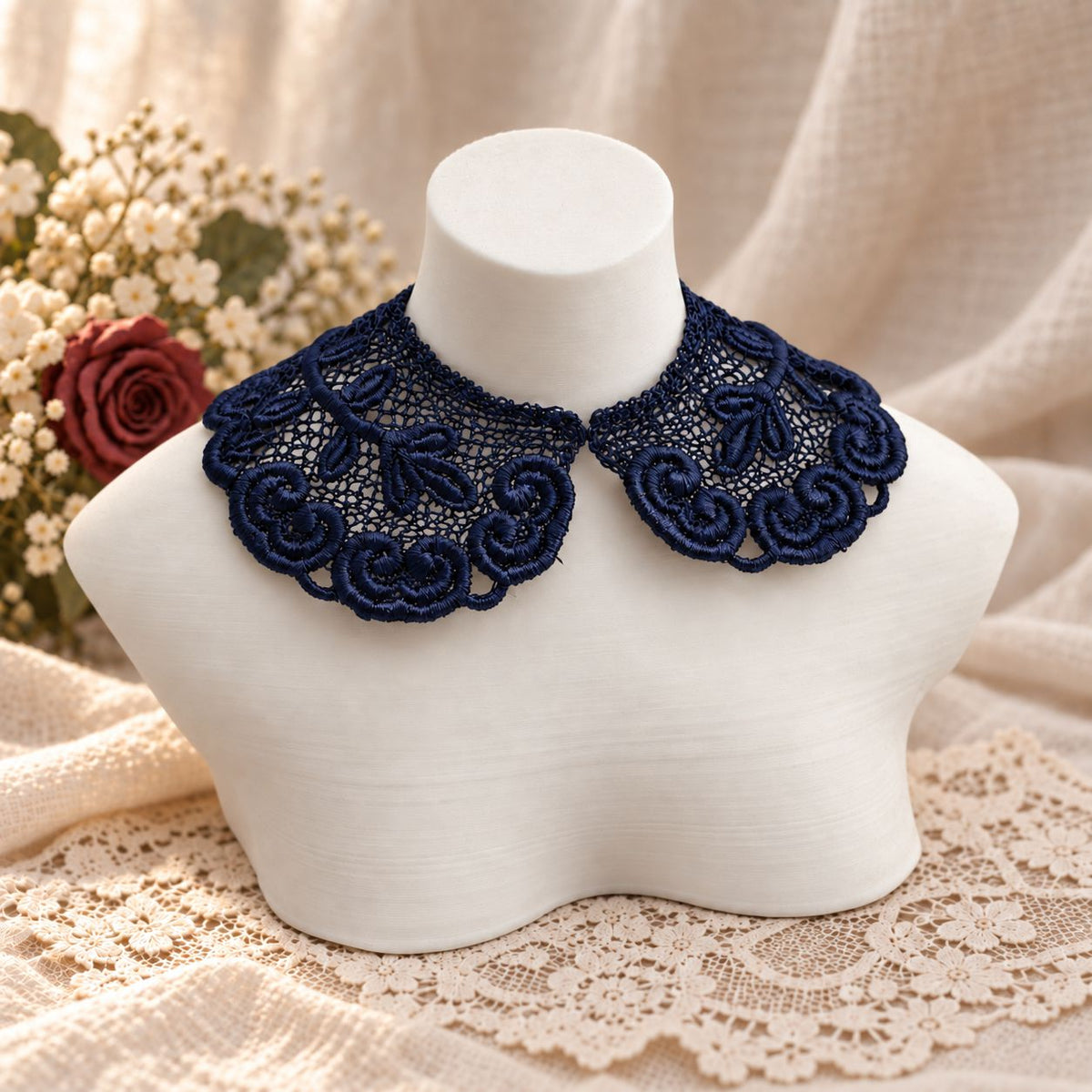 Machine Embroidered Lace Collars for Dolls