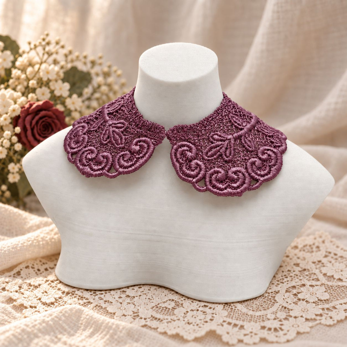 Machine Embroidered Lace Collars for Dolls