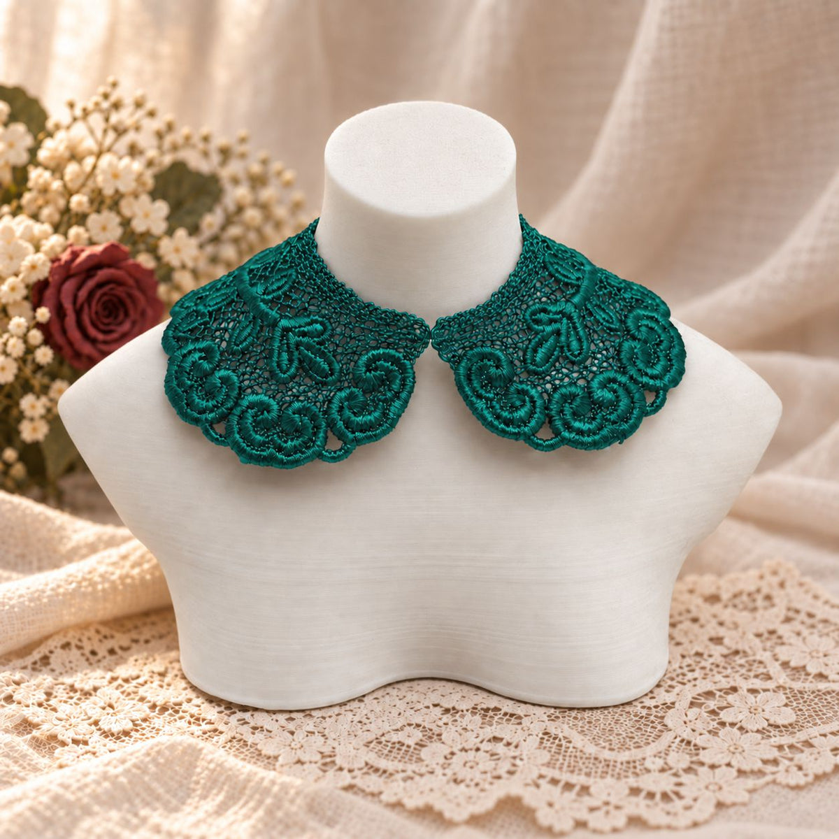 Machine Embroidered Lace Collars for Dolls
