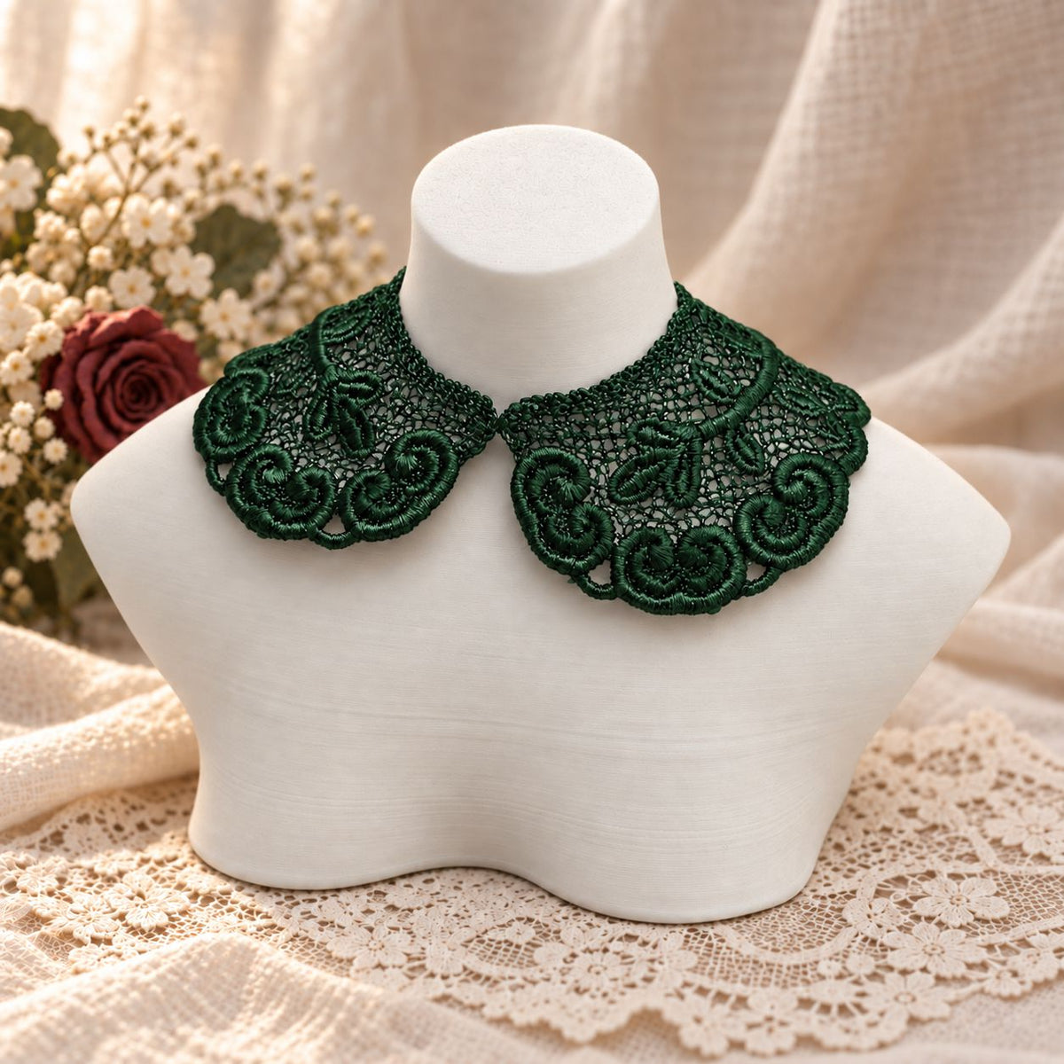 Machine Embroidered Lace Collars for Dolls