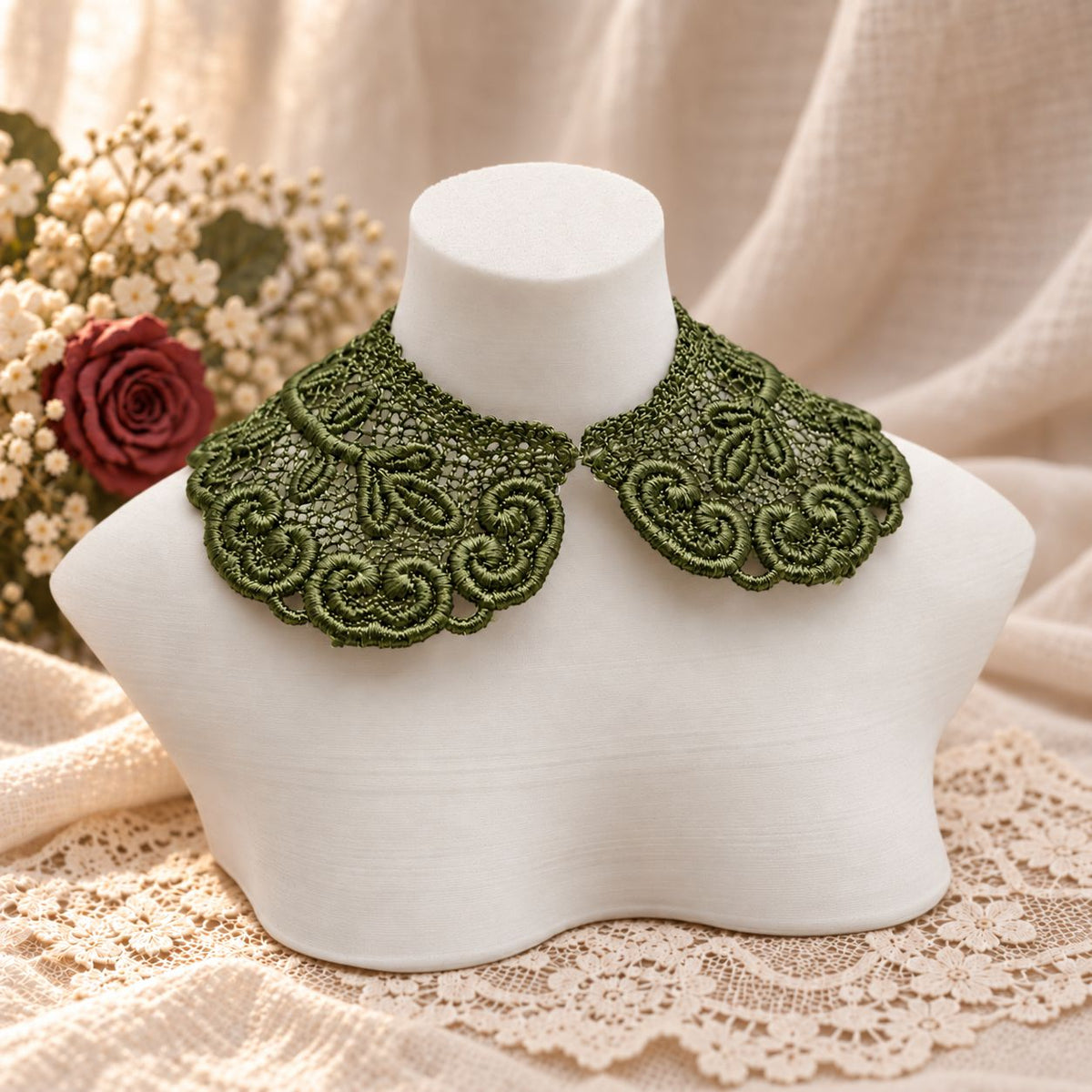 Machine Embroidered Lace Collars for Dolls