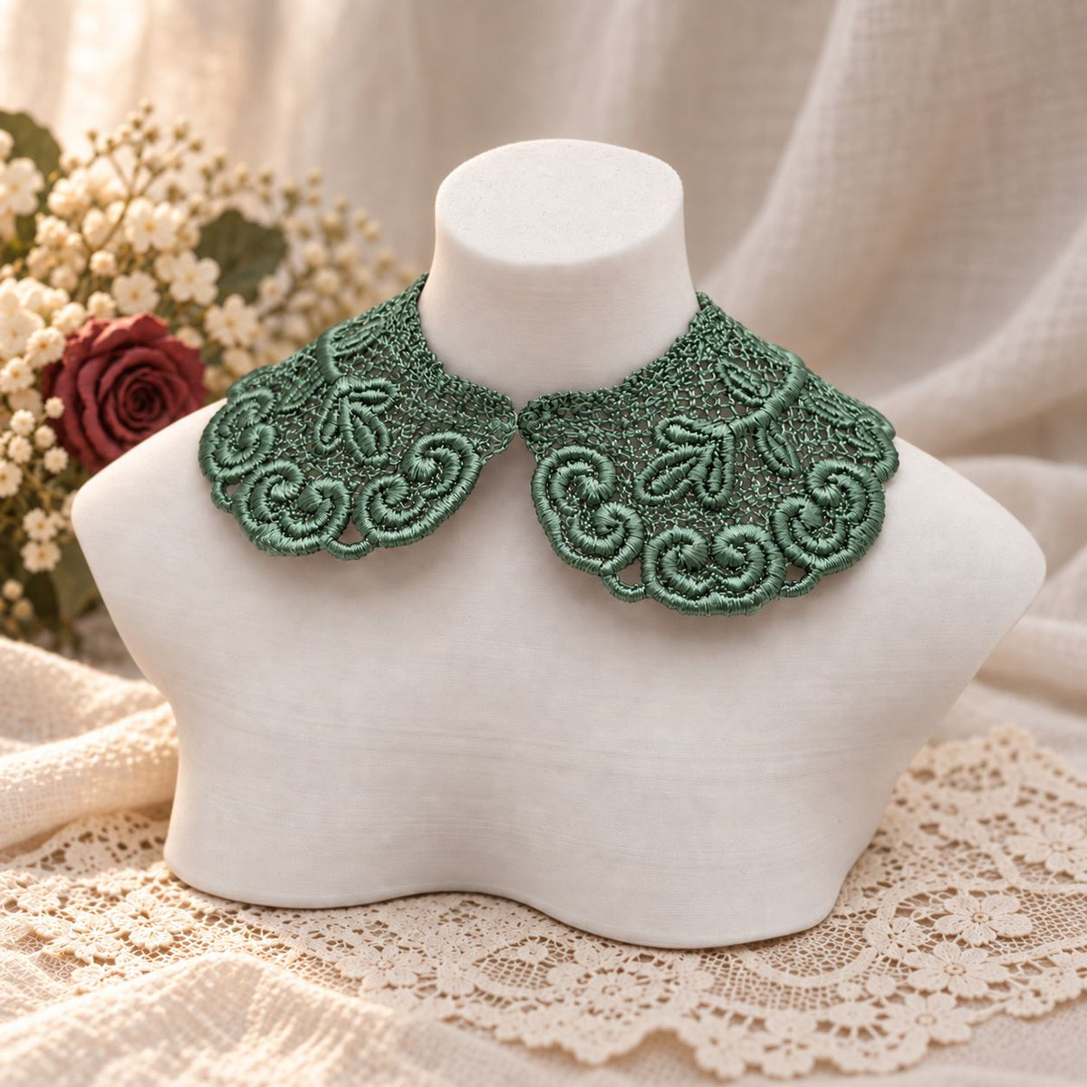 Machine Embroidered Lace Collars for Dolls