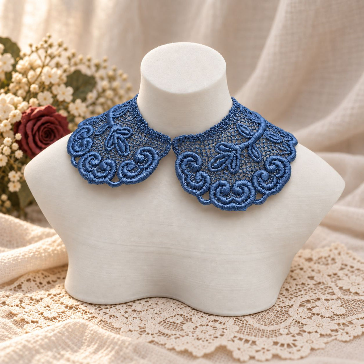 Machine Embroidered Lace Collars for Dolls