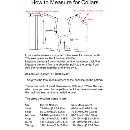 Machine Embroidered Lace Collars for Dolls