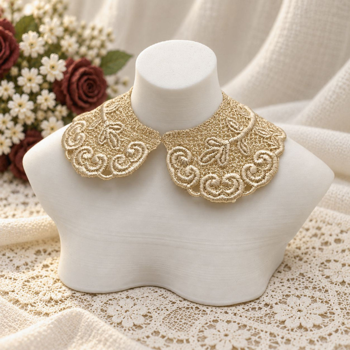 Machine Embroidered Lace Collars for Dolls