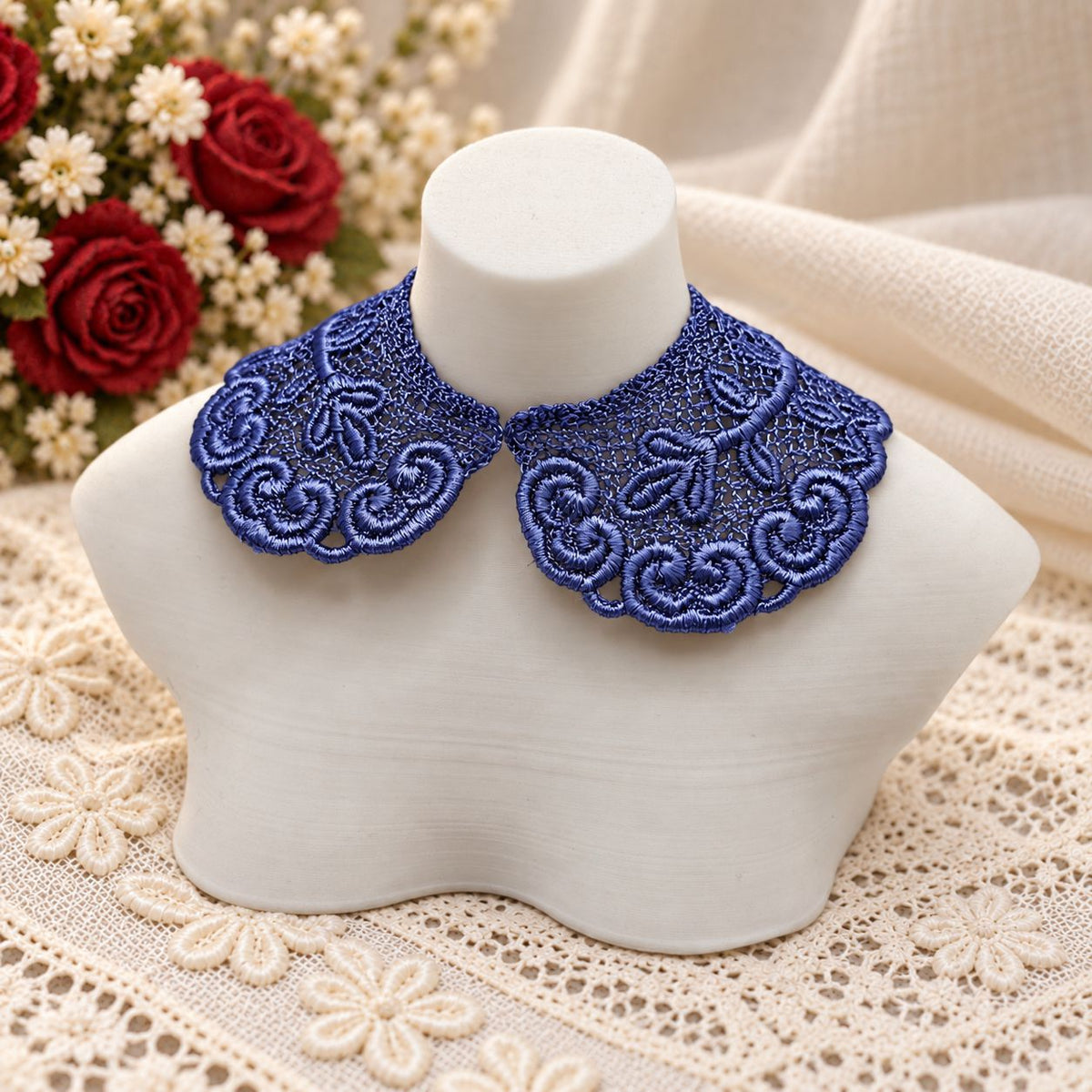Machine Embroidered Lace Collars for Dolls