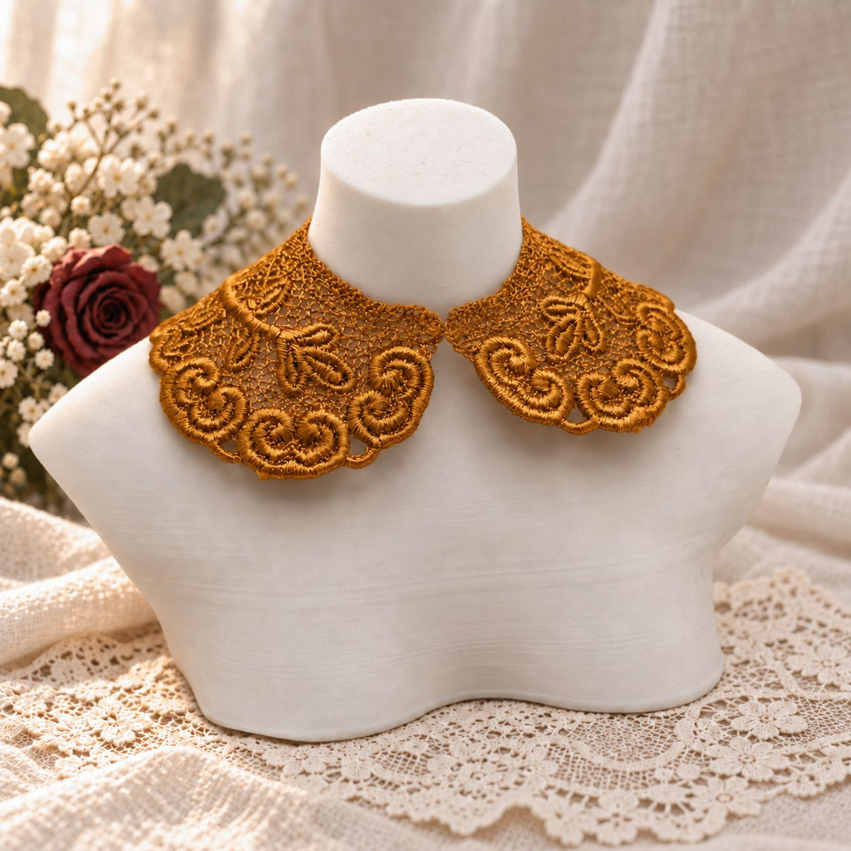 Machine Embroidered Lace Collars for Dolls