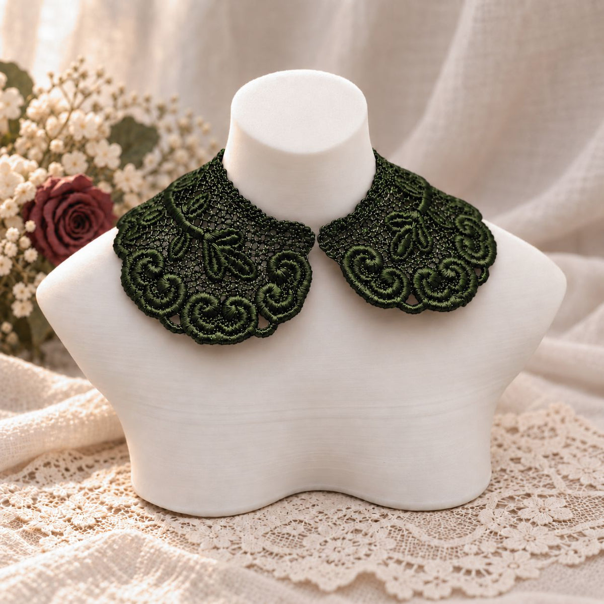 Machine Embroidered Lace Collars for Dolls