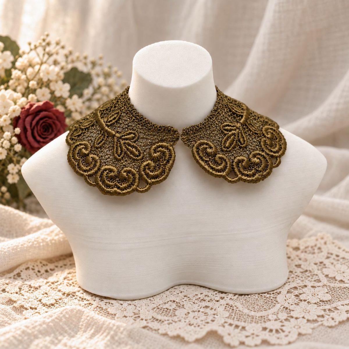 Machine Embroidered Lace Collars for Dolls