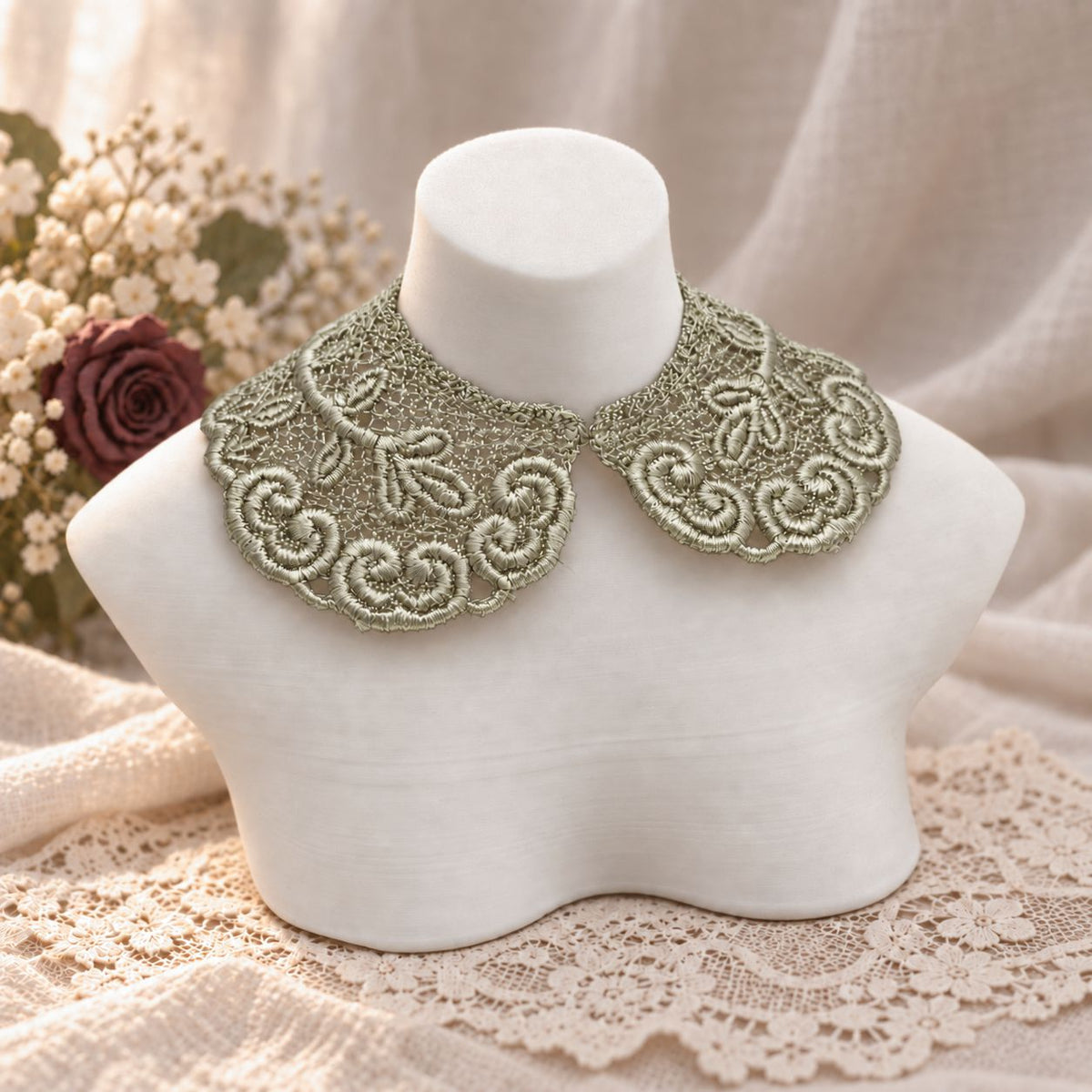 Machine Embroidered Lace Collars for Dolls