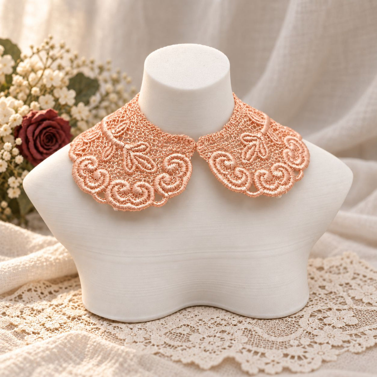Machine Embroidered Lace Collars for Dolls