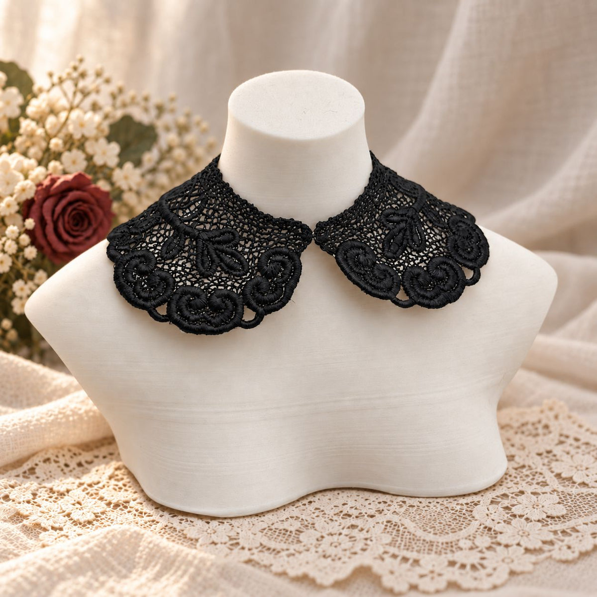 Machine Embroidered Lace Collars for Dolls