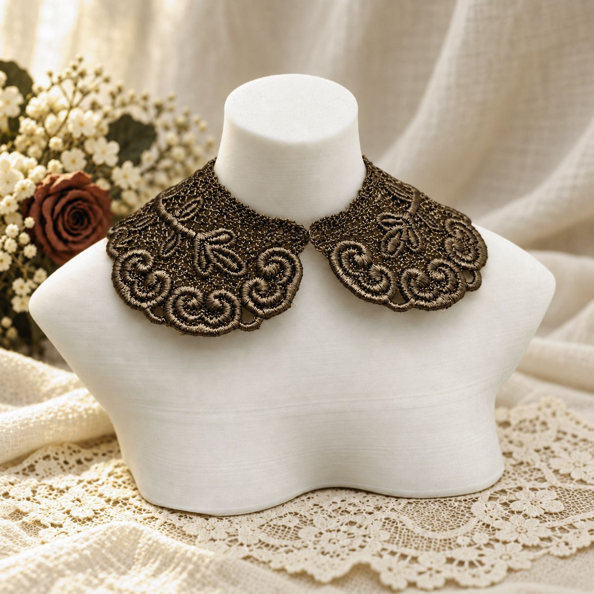 Machine Embroidered Lace Collars for Dolls