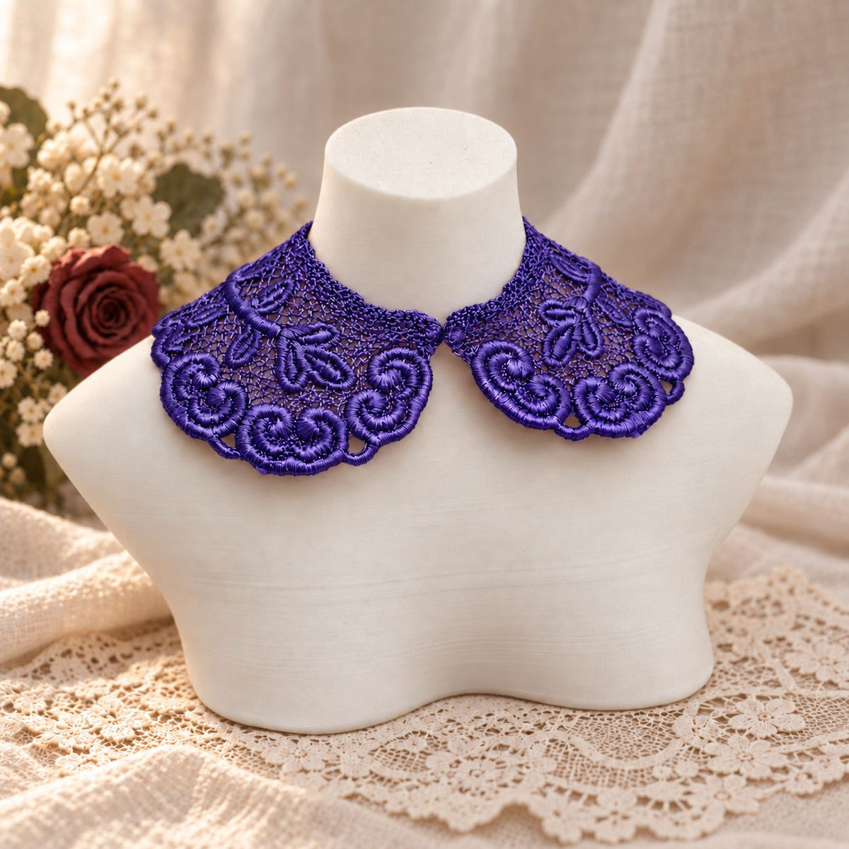 Machine Embroidered Lace Collars for Dolls