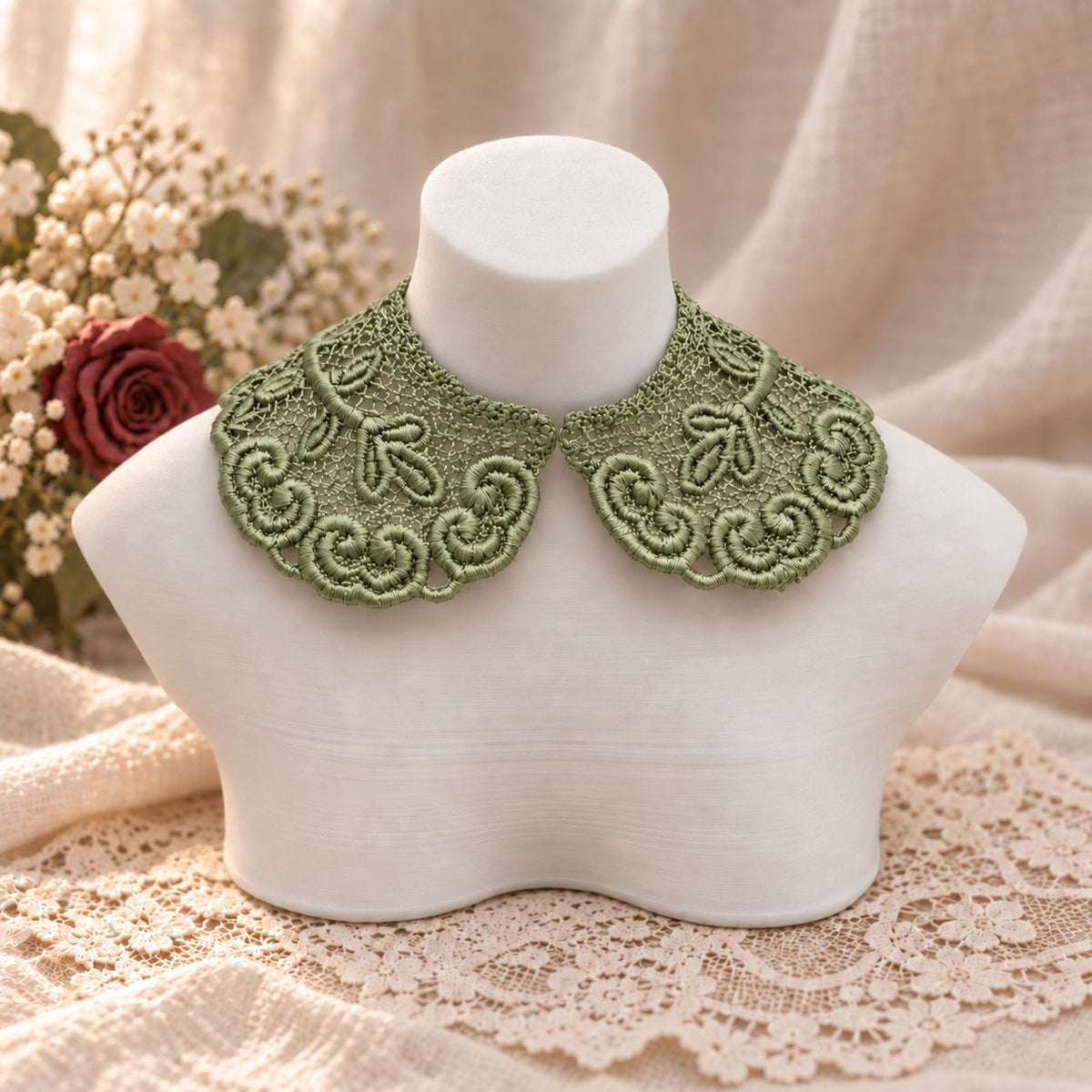 Machine Embroidered Lace Collars for Dolls
