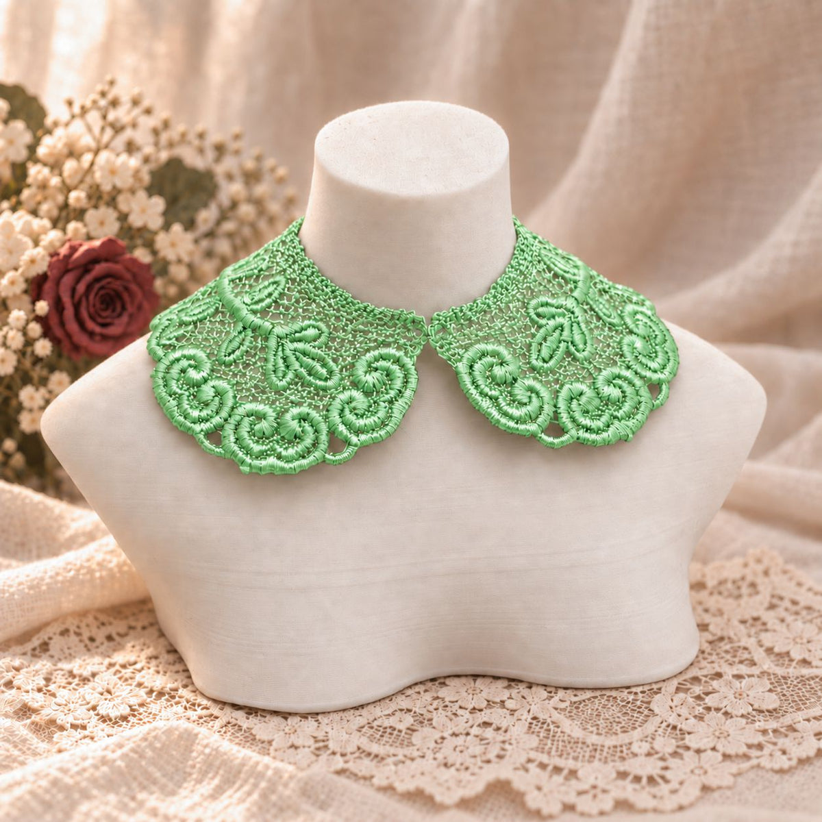 Machine Embroidered Lace Collars for Dolls