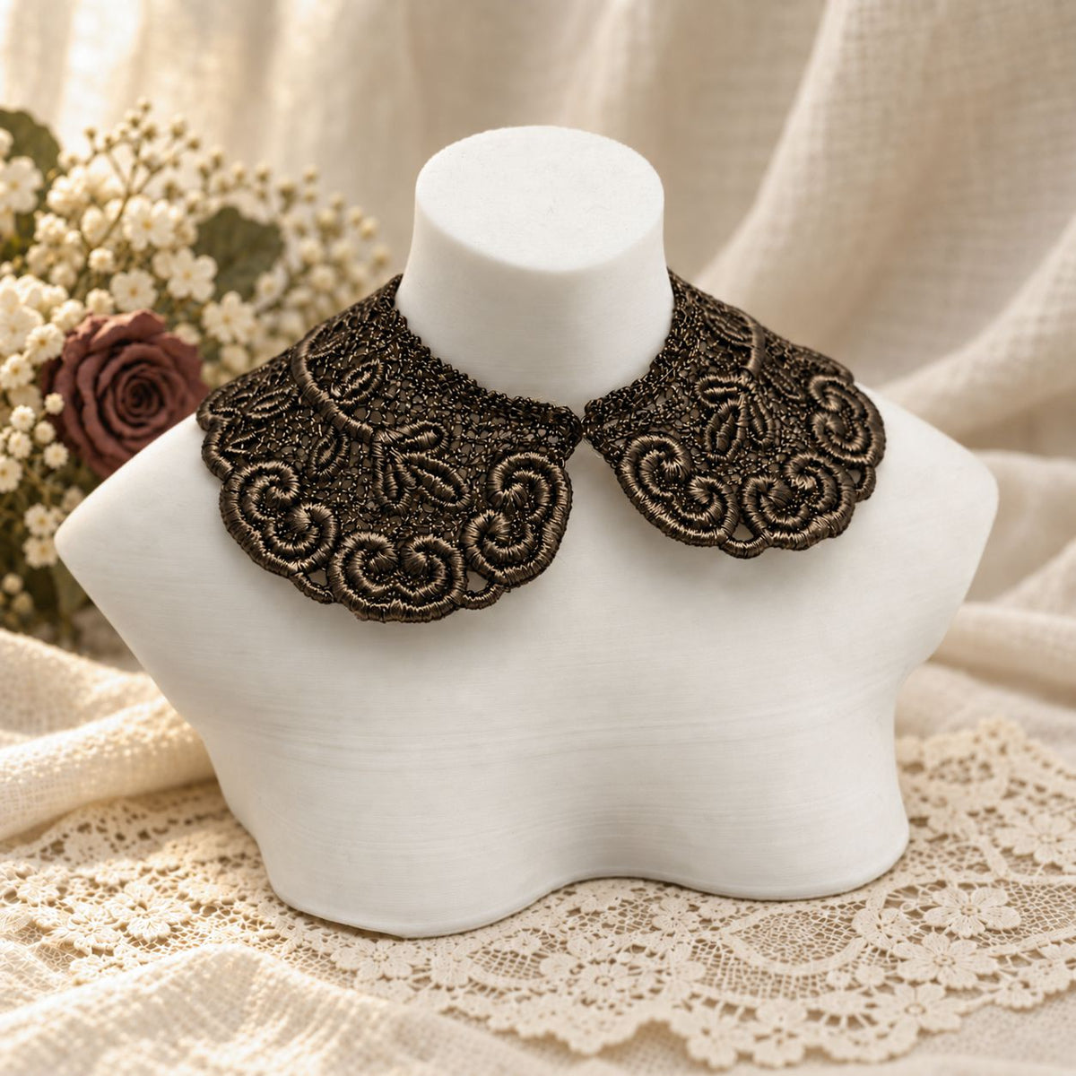 Machine Embroidered Lace Collars for Dolls