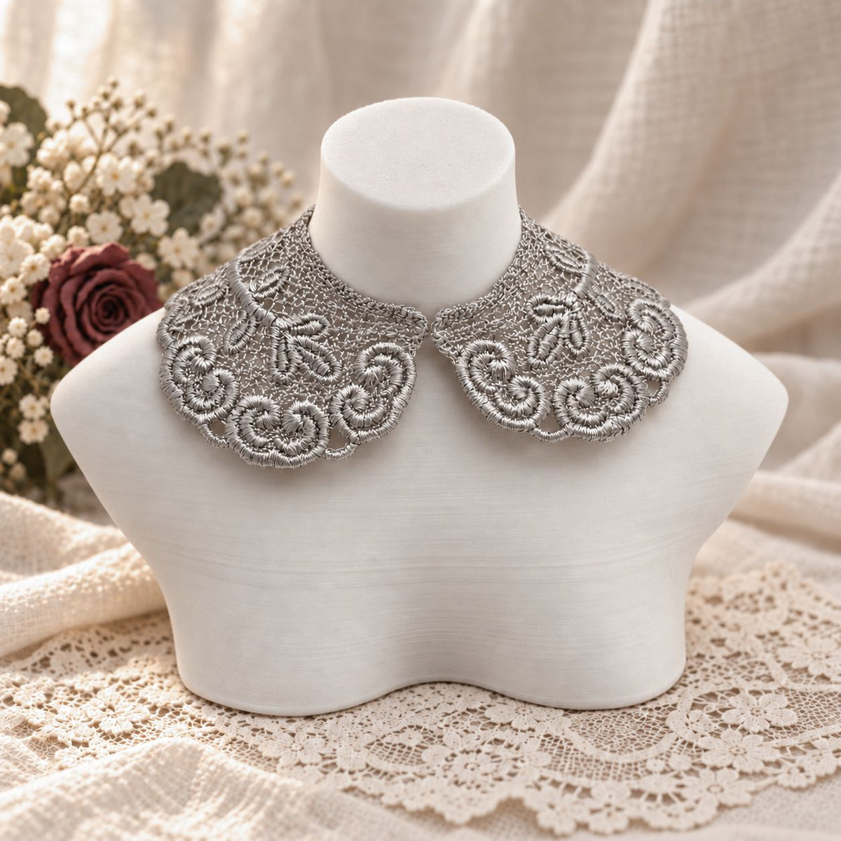 Machine Embroidered Lace Collars for Dolls
