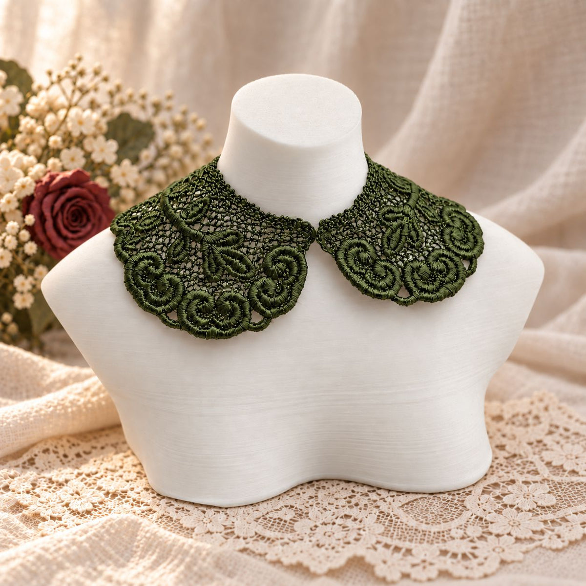 Machine Embroidered Lace Collars for Dolls