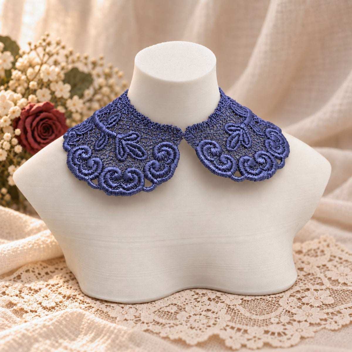 Machine Embroidered Lace Collars for Dolls