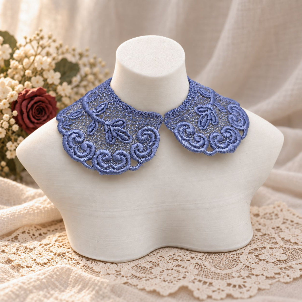 Machine Embroidered Lace Collars for Dolls