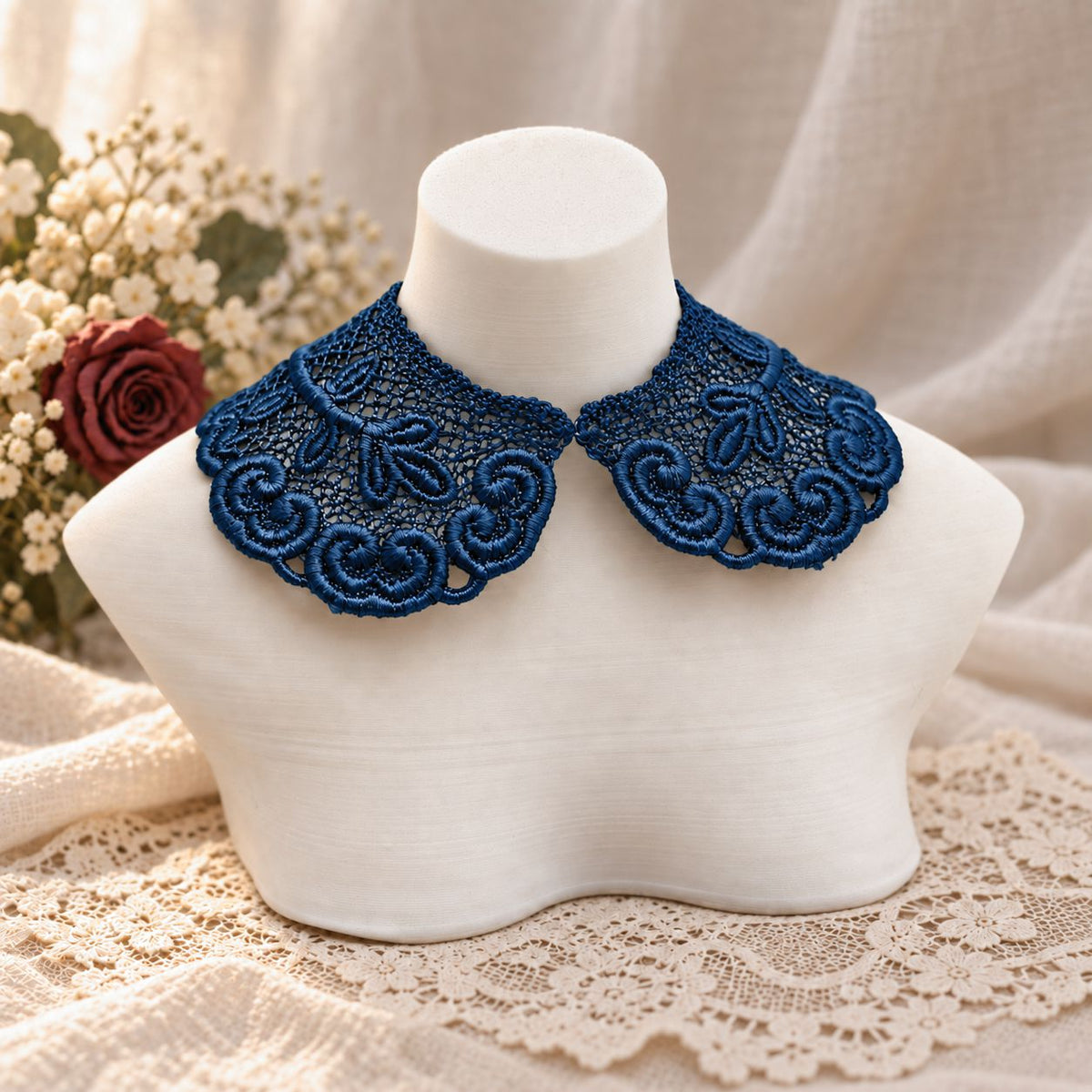 Machine Embroidered Lace Collars for Dolls