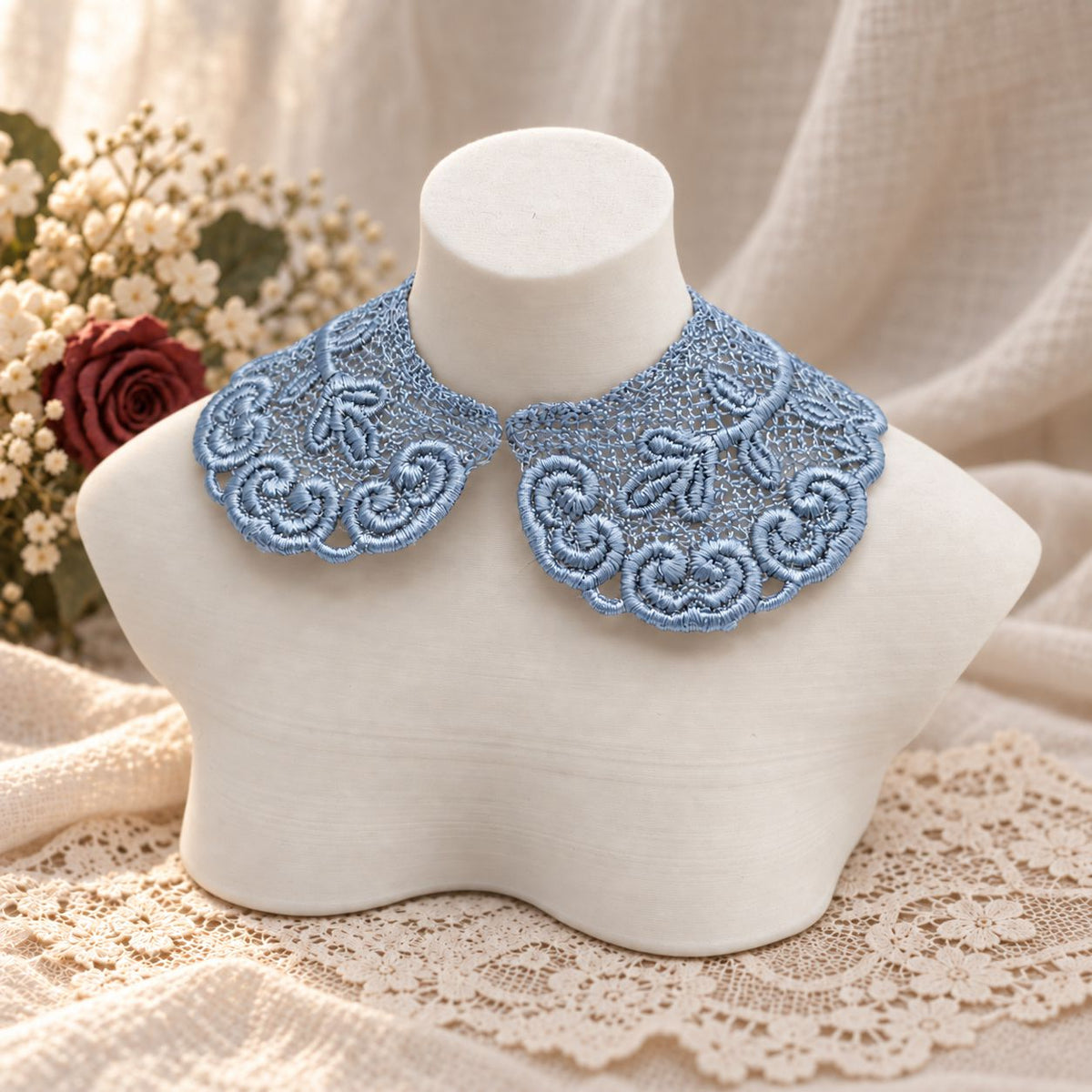 Machine Embroidered Lace Collars for Dolls